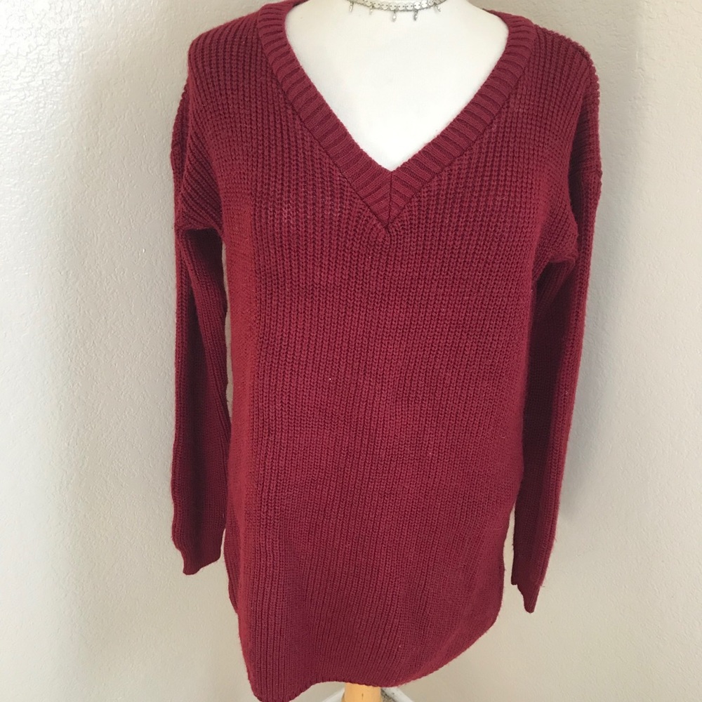 Boohoo | Ribbed Red Sweater Dress, XS